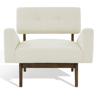 Davidson Scandinavian Accent Chair In Ivory and Dark Brown