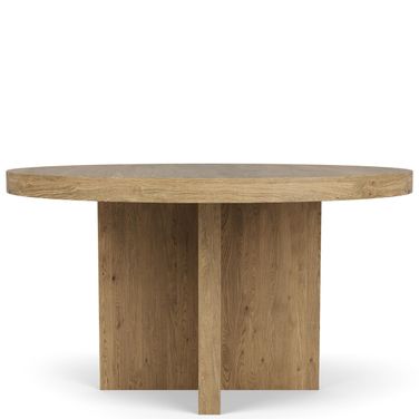 Davie Round Dining Table In Pale Oak