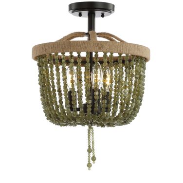 Davin Green and Black Flush Mount Light