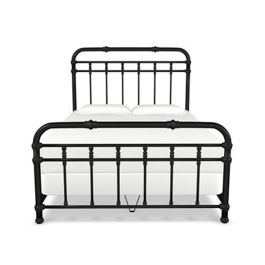 Davina California King Complete Bed with Metal Profile In Weathered Iron