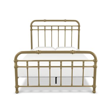 Davina Queen Complete Bed with Metal Profile and Platform In Milky Gold