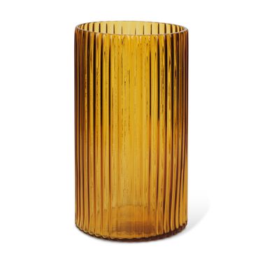 Dawn Glass Tall Vase In Amber