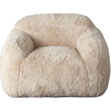 Dawson Accent Chair In Yak Sand Natural Faux Fur