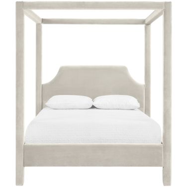 Dawson Velvet Upholstered Full Bed In Cream