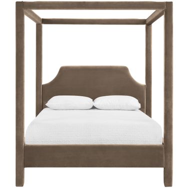 Dawson Velvet Upholstered Full Bed In Taupe
