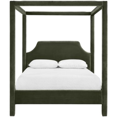 Dawson Velvet Upholstered King Bed In Green