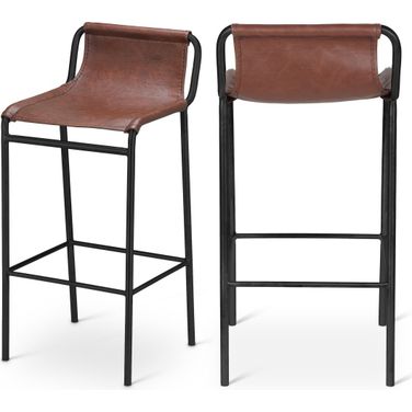 Dax Vegan Leather Counter Stool In Brown