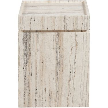 Daxton Accent Table In White Travertine