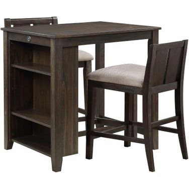 Daye Dark Cherry 3 Piece Pack Counter Height Set