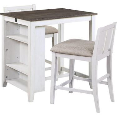 Daye Gray And White 3 Piece Pack Counter Height Set