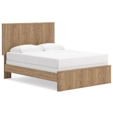 Dayella Queen Panel Bed In Warm Natural Brown