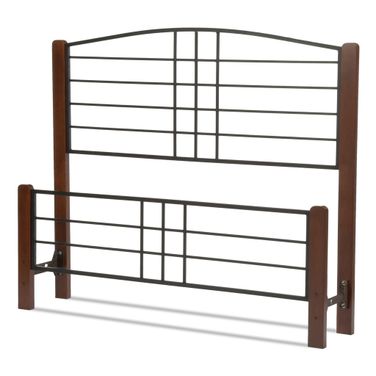 Dayton King Headboard and Footboard In Textured Black and Spice