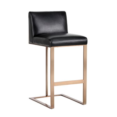 Dean Barstool In Cantina Black and Antique Brass