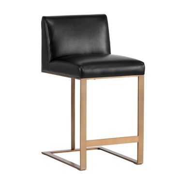 Dean Counter Stool In Cantina Black and Antique Brass