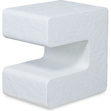 Dean Outdoor Side Table In White