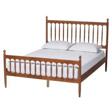 Deance Wood Queen Platform Bed In Walnut Brown