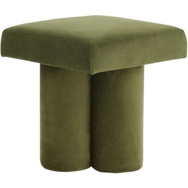 Deangelo Velvet Ottoman In Forest Green