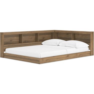 Deanlow Full Bookcase Storage Bed In Honey