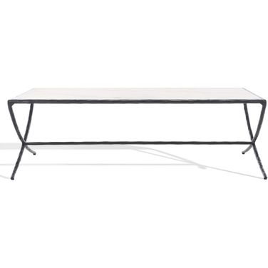 Debbie Rectangle Metal Coffee Table In Black and White