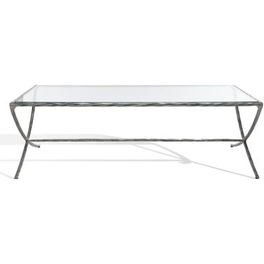 Debbie Rectangle Metal Coffee Table In Silver