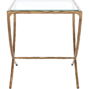 Debbie Square Metal Accent Table In Brass
