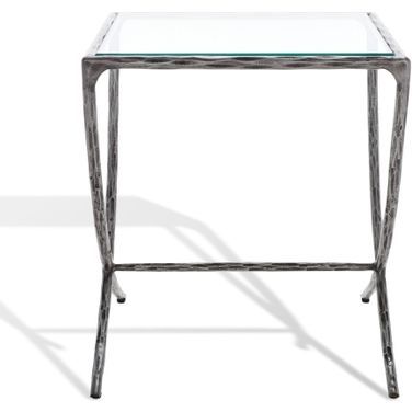 Debbie Square Metal Accent Table In Silver