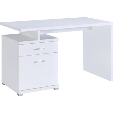 Irving 2-drawer Office Desk with Cabinet White