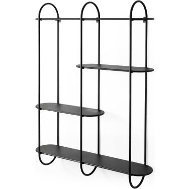 Decimus Metal Wall Mounted 3 Tiered Shelf In Black