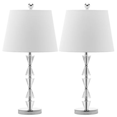 Deco 24.5-Inch H Prisms Crystal Lamp in Clear Set of 2
