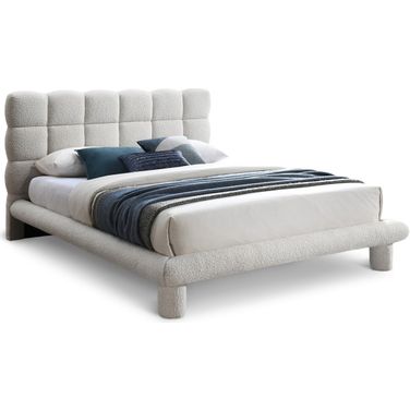 Deco Boucle Fabric King Bed In Cream