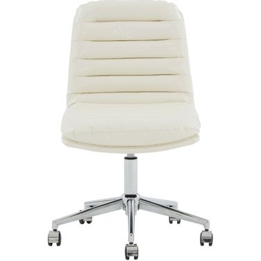 Decolin Swivel Desk Chair In White and Silver