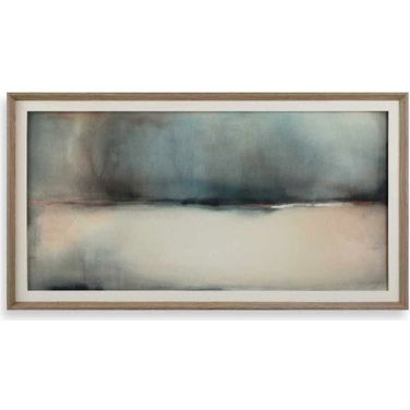 Deep Rains Framed Abstract Print In Woodtone