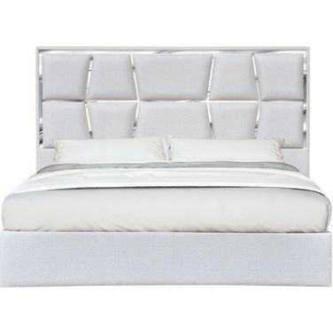 Degas Silver Grey Queen Upholstered Platform Bed