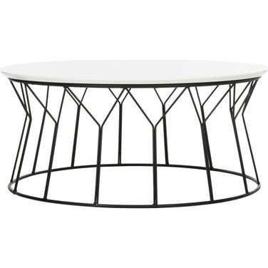 Deion White and Black Retro Mid Century Lacquer Coffee Table