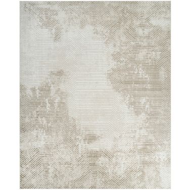 Dekor Modern 7'10" x 9'10" Modern Indoor Rug In Ivory and Taupe