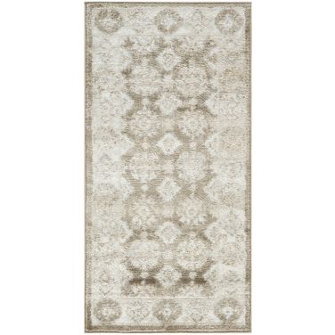 Dekor Vintage 2' x 4' Vintage Indoor Rug In Ivory and Taupe