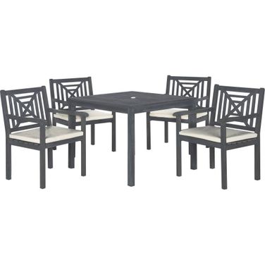 Del Mar Ash Gray and Beige 5-Piece Dining Set