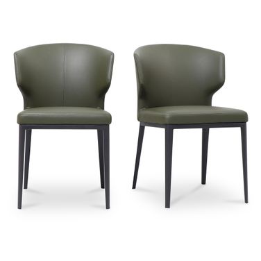 Delaney Dining Chair Set of 2 In Dark Green