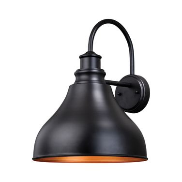 Delano 13 Inch Outdoor Wall Light In Oil Burnished Bronze and Light Gold