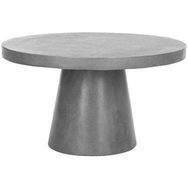 Delfia Dark Grey Modern Concrete Round Indoor/Outdoor Coffee Table