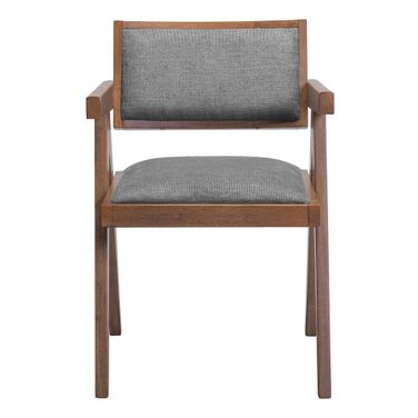 Delhi Dining Chair Set of 2 In Gray and Walnut