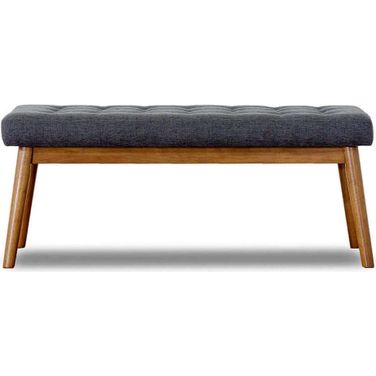 Delilah Modern Bench In Dark Grey Fabric