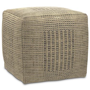 Delilah Square Woven Pouf In Natural