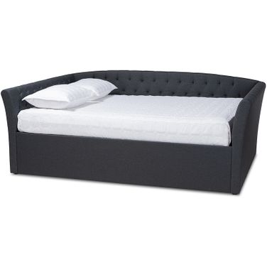 Delora Modern And Contemporary Dark Grey Fabric Upholstered Queen Size Daybed