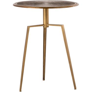 Delos Iron Round Side Table In Brass