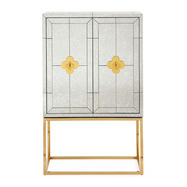 Delphine Bar In Antiqued Mirror and Brass