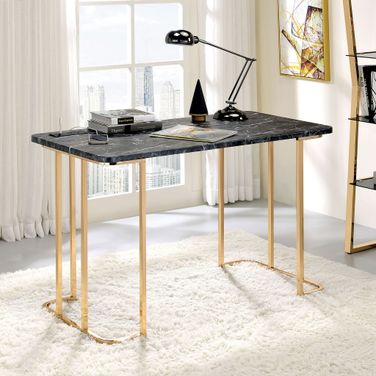 Delphine Desk In Gold and Black