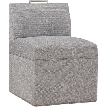 Delray Modern Upholstered Castered Chair In Ash Gray