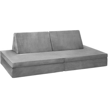 Delta Children Cozee 4 Piece Lounger and Play Set Sofa Or Couch In Grey Suede