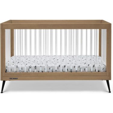 Sloane 4 In 1 Acrylic Convertible Crib With Greenguard Gold Certified In Acorn With Matte Black
